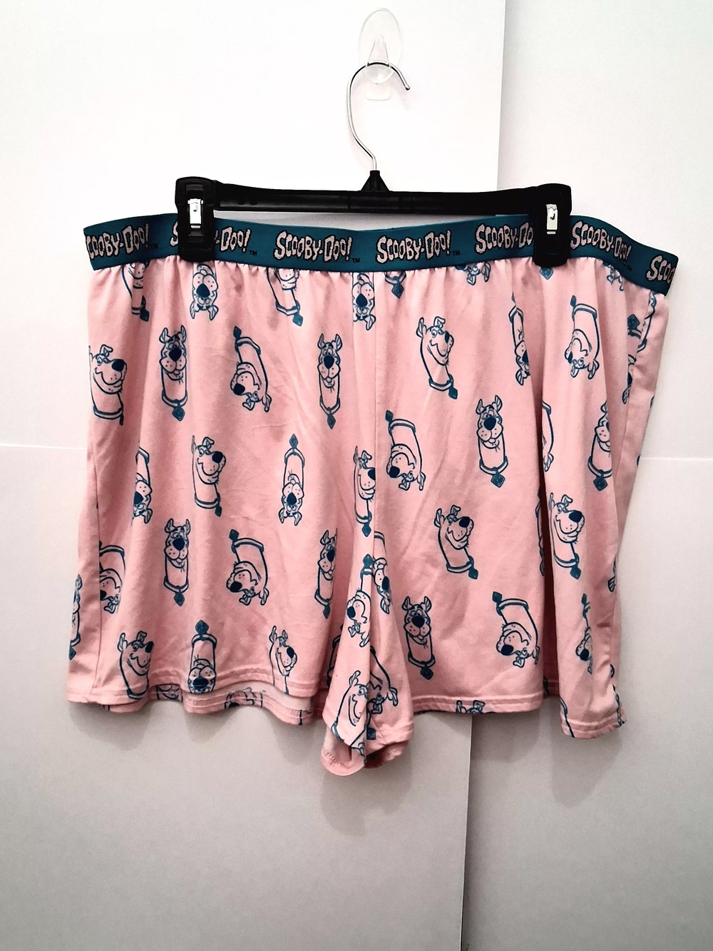 Scooby-Doo Pink Women's Boxer Shorts - Graphic Sleepwear Size 2X(18W-20W)